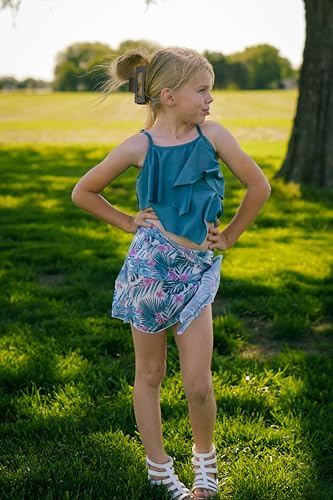 Unutiylo Girls Swimsuit 3 Piece Bikini Set Ruffle Bathing Suits Floral Print for Girls Swimwear2