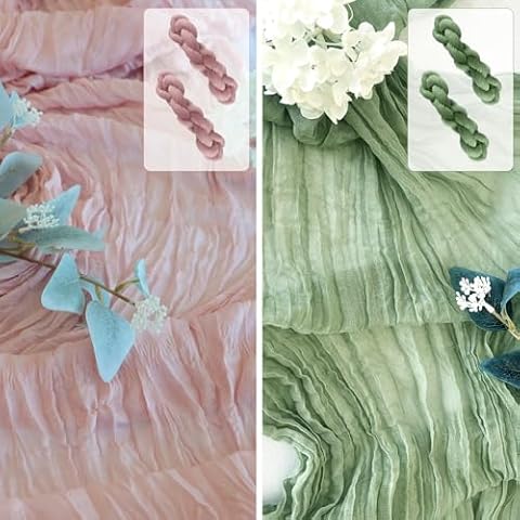 Cheesecloth Table Runner 10Ft Gauze Table Runners Sage Green Cheese Cloths Table Runner for Wedding Baby Bridal Shower Decorations Birthday Party Cover