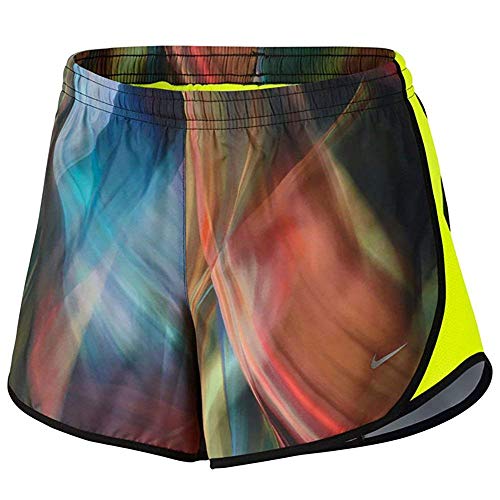 Nike Kids Girl's Dry Tempo Print Running Short (Little Kids/Big Kids) Barely Volt/Volt/Black XS (6X Little Kids)