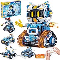 Glikid 5 in 1 RC Robot Building Kit, APP & Remote Control Robotics Kit, Science Project Kit & STEM Toys for Ages 8-13, Gifts for 8 Year Old Boys Girls