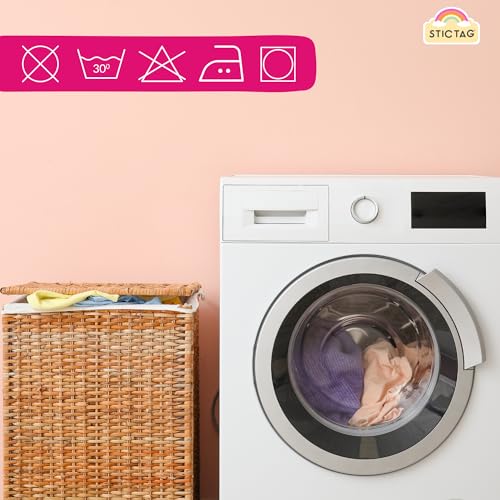 100 Etiquetas para Ropa Personalizadas con Nombre - Marcador termoadhesivo infantil para niños, vuelta al cole, guardería - Etiquetas de tela para camisetas, abrigos... (B)