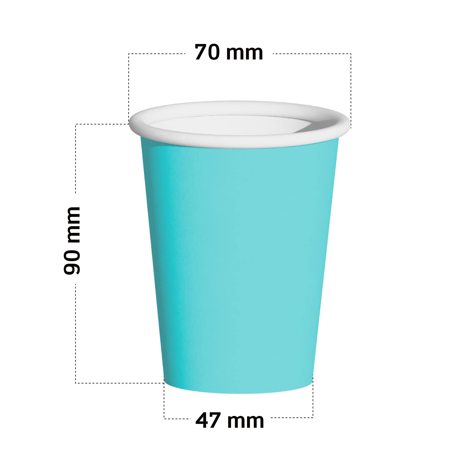 1000 Pappbecher, 200 ml, umweltfreundlich, biologisch abbaubar, Einwegbecher, hergestellt in Italien, für den Sport, heiße Getränke, hellblau, hergestellt und verpackt in Italien