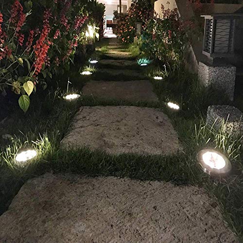 Zgwj Solar Ground Lights,8 Led Solar Garden Lights Disk Lights Outdoor Waterproof Landscape Lights For Yard Walkway Patio Lawn Driveway Decoration (8 Pack Warm White) #TOP7