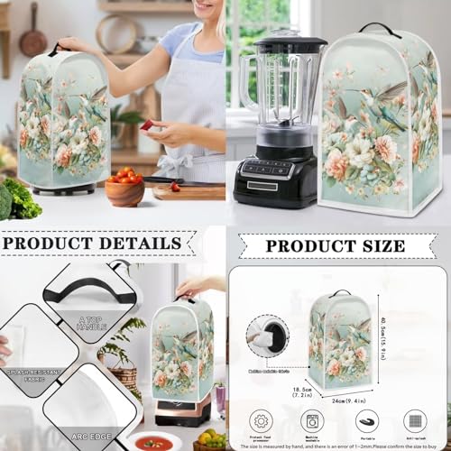 Hummingbird Toaster Cover Blender Cover Set Flower Kitchen Appliance Accessories Washable Coffee Maker Protection Dustproof Washable - Image 4