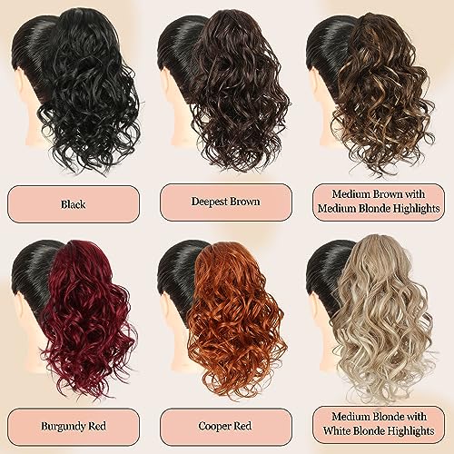 Luvbestaken 12 Inch Claw Ponytail Extension For Women Synthetic Natural Black Hair Claw Clip Short Ponytail Hair Extensions Curly Hairpiece For Daily Party Use (12 Inch, Black) #TOP7