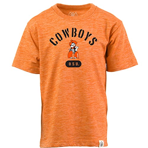 Wes and Willy NCAA Kids S/S Cloudy Yarn Tee Oklahoma State Cowboys 2T Orange Crush