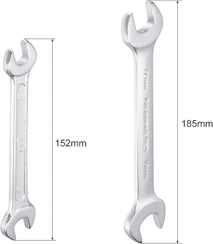 Miniatura 2 de uxcell Llave métrica de doble extremo abierto de 0.669 in x 0.748 in, 0.512 in x 0.591 in, apertura en forma de U para hacer bricolaje a mano,