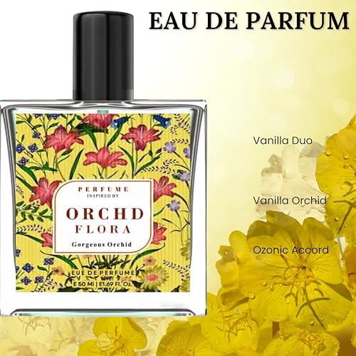Image of Orchid Flora Eau De Parfum 50ml | Inspired by Gorgeous Orchid | Long Lasting Gardenia Floral Fragrance Spray | Fresh Clean Scent | Women & Men (50ML, ORCHID FLORA)