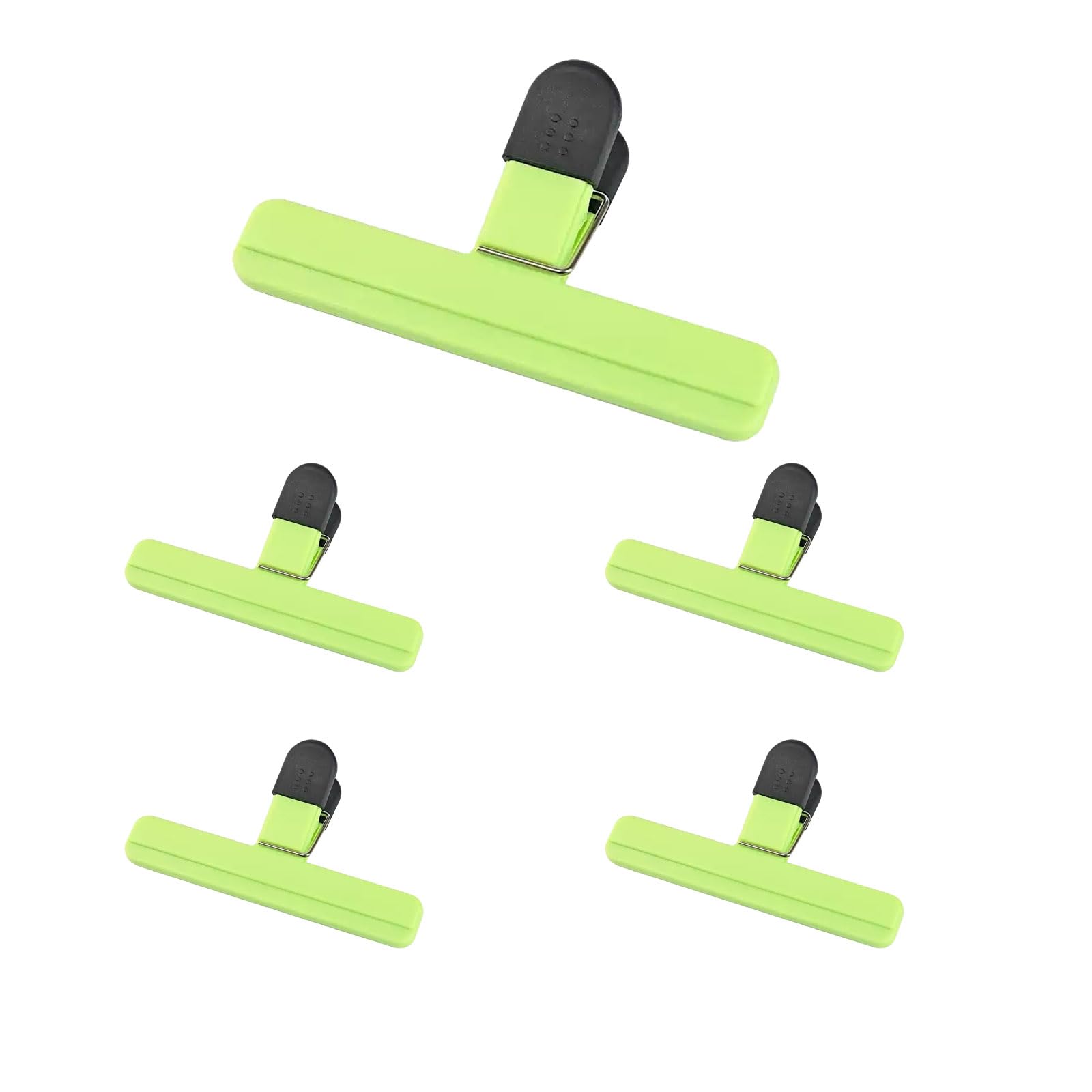 YMWALK Plastic Chip Bag Clips,Set of 5,Durable,Airtight,and Reusable Food Sealing Clips in Assorted Colors for Home,Kitchen, and Travel.Ideal for Snacks,Coffee,and Storage Solutions (Green)