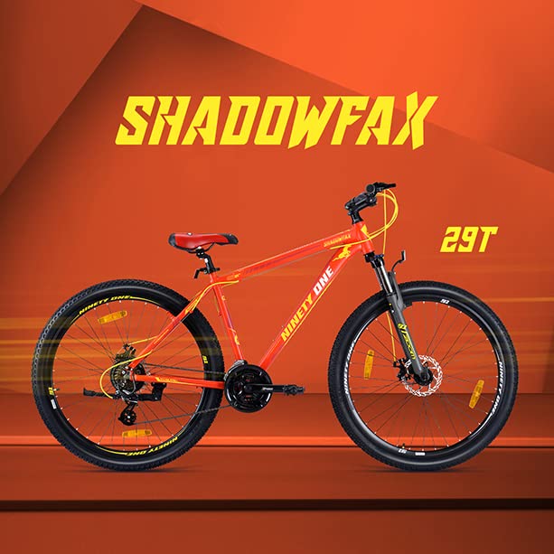Image of Ninety One Shadowfax 29T 21 Speed - Red Yellow