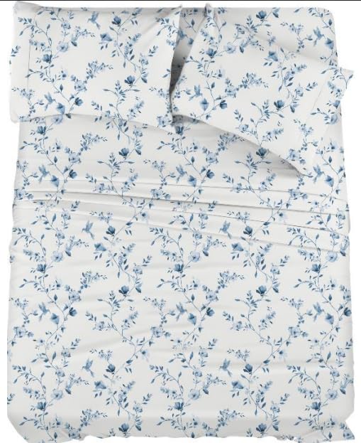 Image of Utopia Bedding Bed Linen Set, Soft Microfiber 4 Pieces Bed Sheets with 15 inch Deep Pocket - Easy Care Brushed Microfiber (Full, Navy)