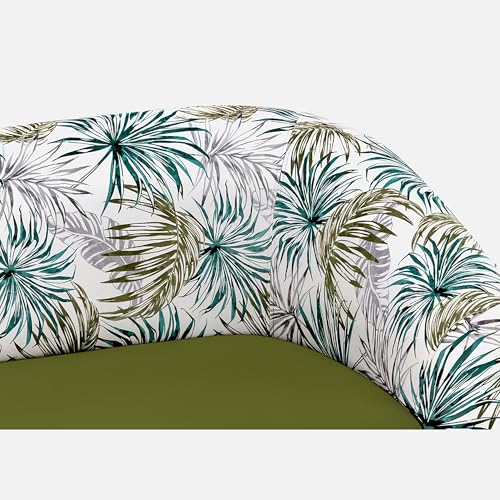 Image of Duroflex Meadow - Premium Accent Love Seat with Channel-Stitched Upholstery | Plush Foam & Curved Backrest | Durable & Elegant Seating | 3 Year Warranty - Floral Green