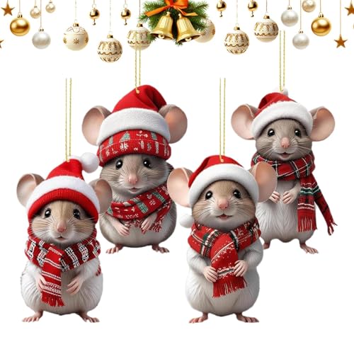 Weihnachtsdeko Innenbereich 17 Weihnachtsmäuse Deko, 2D Acryl Weihnachtsschmuck Mäuse...