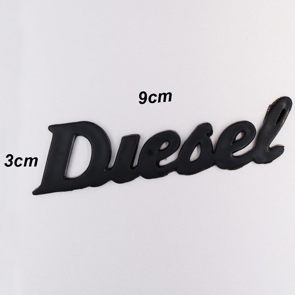 Asraw Chrome Finish Car Fuel Tank Sticker - Fuel Tank Logo Emblem Badge Monogram Universal for Car (Diesel Black 3x9cm) - Image 2 thumbnail