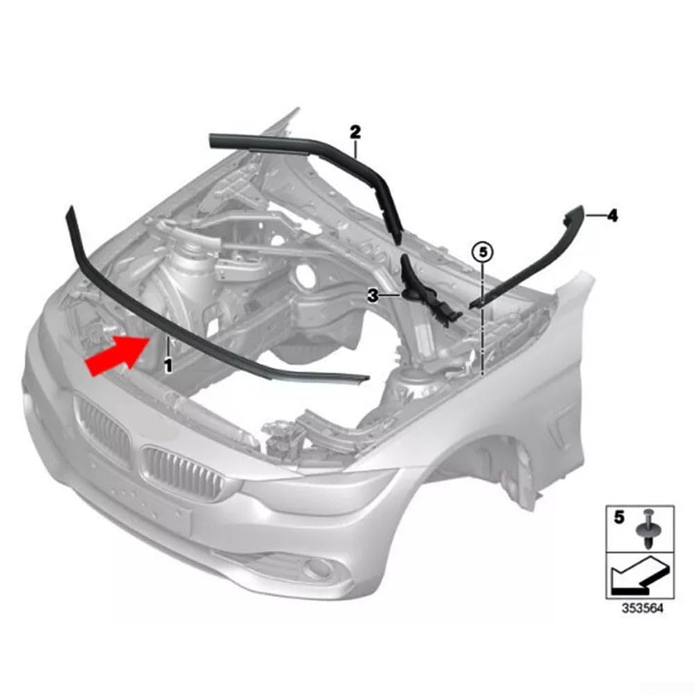 Hochleistungs-Dichtungsstreifen für Motorhauben-Modelle F30, F31, F32, F33 und F36