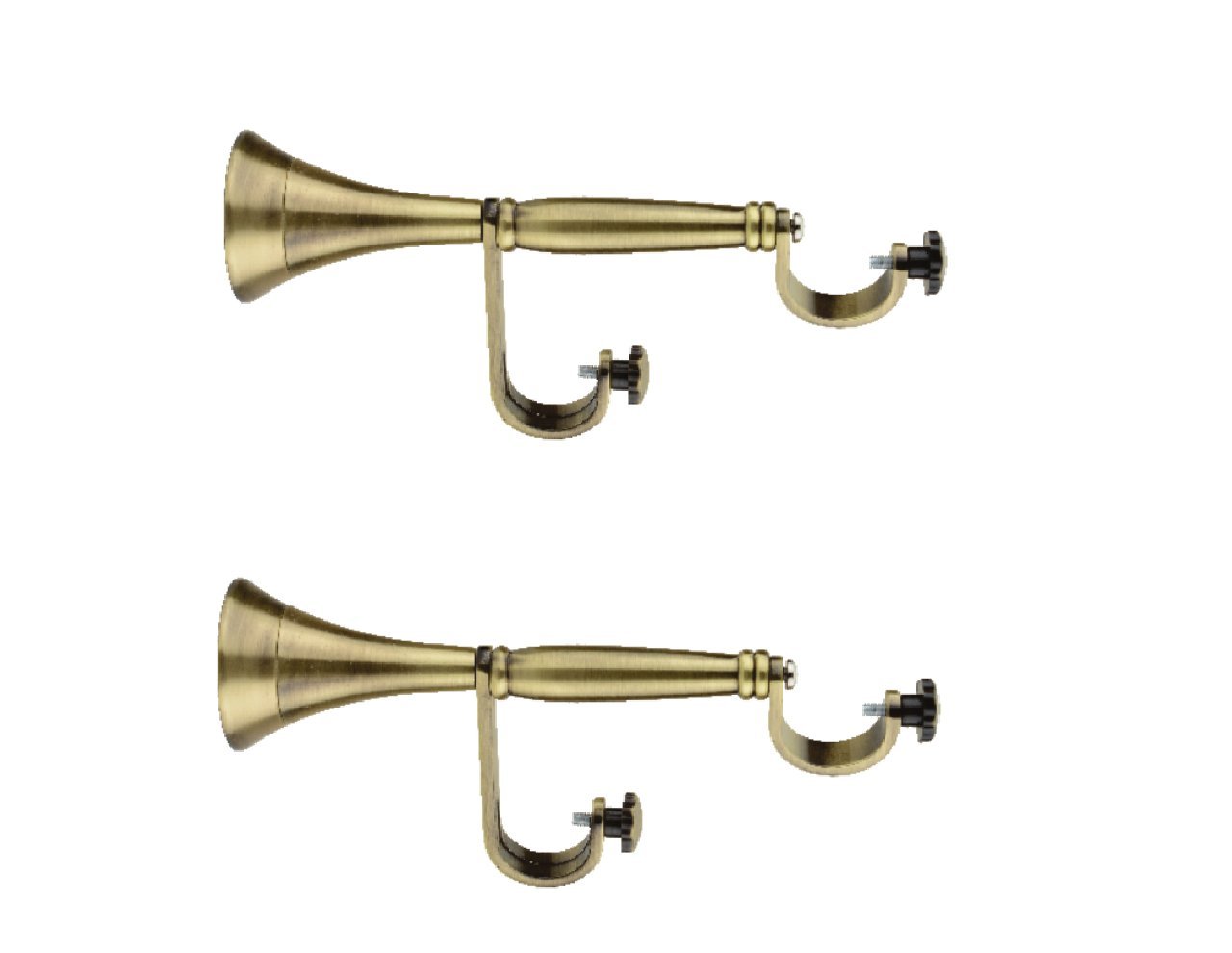 SNUNGPHIR Badri'S Brass Heavy Double Support (Concealed) For Curtain Rod - Pack Of 2 Pieces
