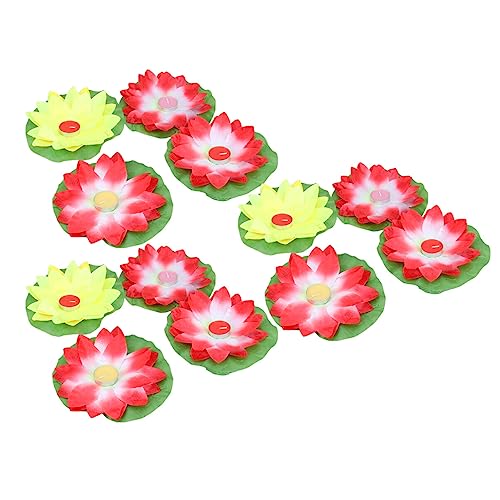 IMIKEYA 15pcs Lotus Night Lamp Lotus Flower Lamp Lotus Pool Lights Flower Pool Lights Flower Lantern Decorative Lotus Lantern Wedding Night Light