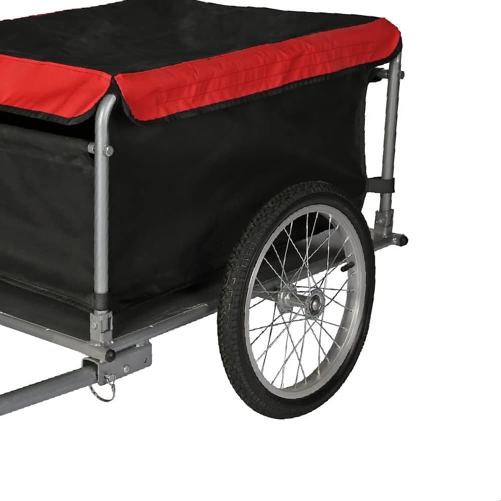 Lastenanhänger für Fahrrad mit Schnellkupplung, 65 kg Traglast, Stabiler Stahlrahmen, Wasserdichtes PU-Gewebe, Fahrradanhänger für Einkäufe, Radtouren, Urlaub