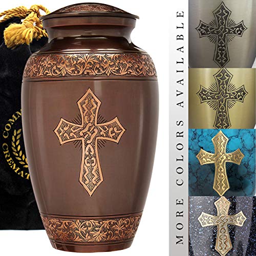 Love of Christ Brushed Bronze Cremation Urns for Human Ashes Adult for Funeral