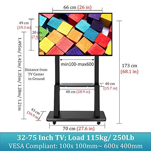 Soporte rodante ajustable para TV hasta 75 pulgadas miniatura 2