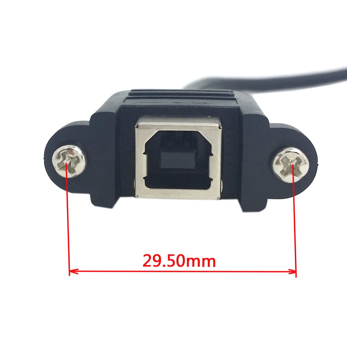 CY USB Type-B Male to Female Extension Cable 50cm Straight Type with Screws Panel Mount for Printer Scanner Disk - Image 2