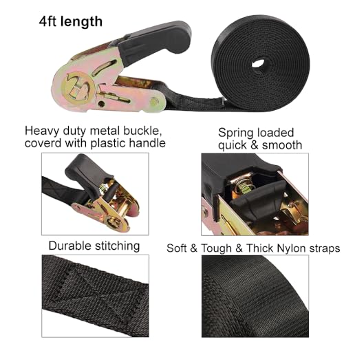 Image of Ayaport Endless Ratchet Straps, 4FT Heavy Duty Cargo Tie Downs