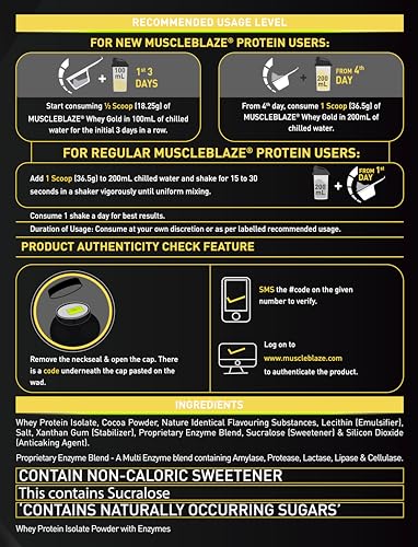 Image of MuscleBlaze Whey Gold, 100% Whey Protein Isolate, Labdoor USA Certified, 30g Whey Protein Per Scoop (Mocha Cappuccino, 2kg / 4.4lb)
