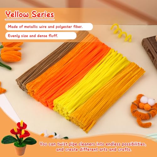 Image of Mnuizu 200 Pcs Pipe Cleaners, Chenille Stems Fluffy Pipe Cleaner Supplies | Basic Pipe Cleaners Bulk Fuzzy Sticks for DIY Art And Craft Projects, Flower Making, Home Decoration, Light Brown