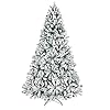 Bonnlo 6 FT Unlit Snow Flocked Hinged Artificial Christmas Pine Tree Full 1050 Tips Branch wSturdy Metal Stand for Holiday Xmas Indoor and Outdoor Decoration