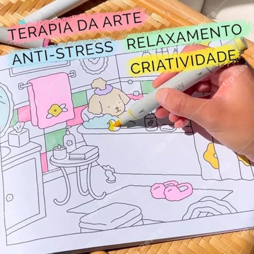 Bobbie Goods Livro de Colorir Infantil, Capa Dura, 50 Páginas A5, Rosa