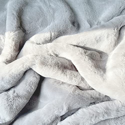 Grey Runner Fuzzy Rug for Bedroom Faux Rabbit Washable Fluffy Fur Nursery Rugs for Living Room Cute Room 2x4 Rug