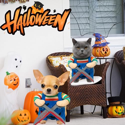 Hundekostüm Halloween,Halloween Kostüm Hund,Verstellbares Lustiges Cosplay Party Haustier Katze Hunde Kostüm (S)