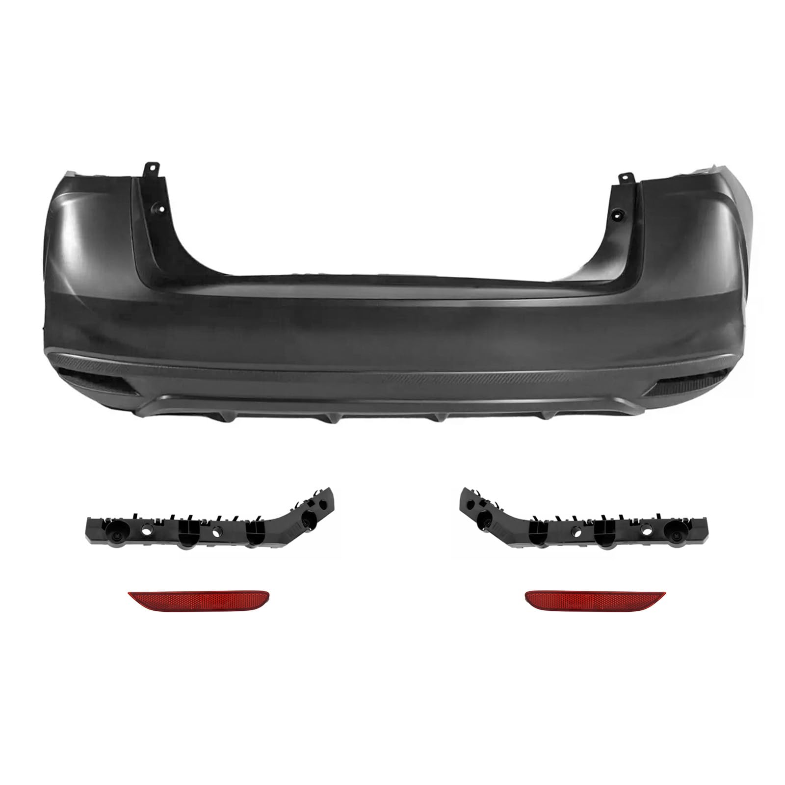 Rear Bumper Cover Without Sensor Holes for 2020 2021 2022 Ni-ssan Versa,with Bumper Red Reflector and Brackets