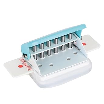 Tiiyee 6 Hole Puncher, Loose Leaf Paper Puncher Adjustable Punching Handheld with Scale Lines A4/30, A5/20, B5/26 Holes Punch for Schools Offices Photo Studios Crafts Tags Paper Cards Cardboard DIY