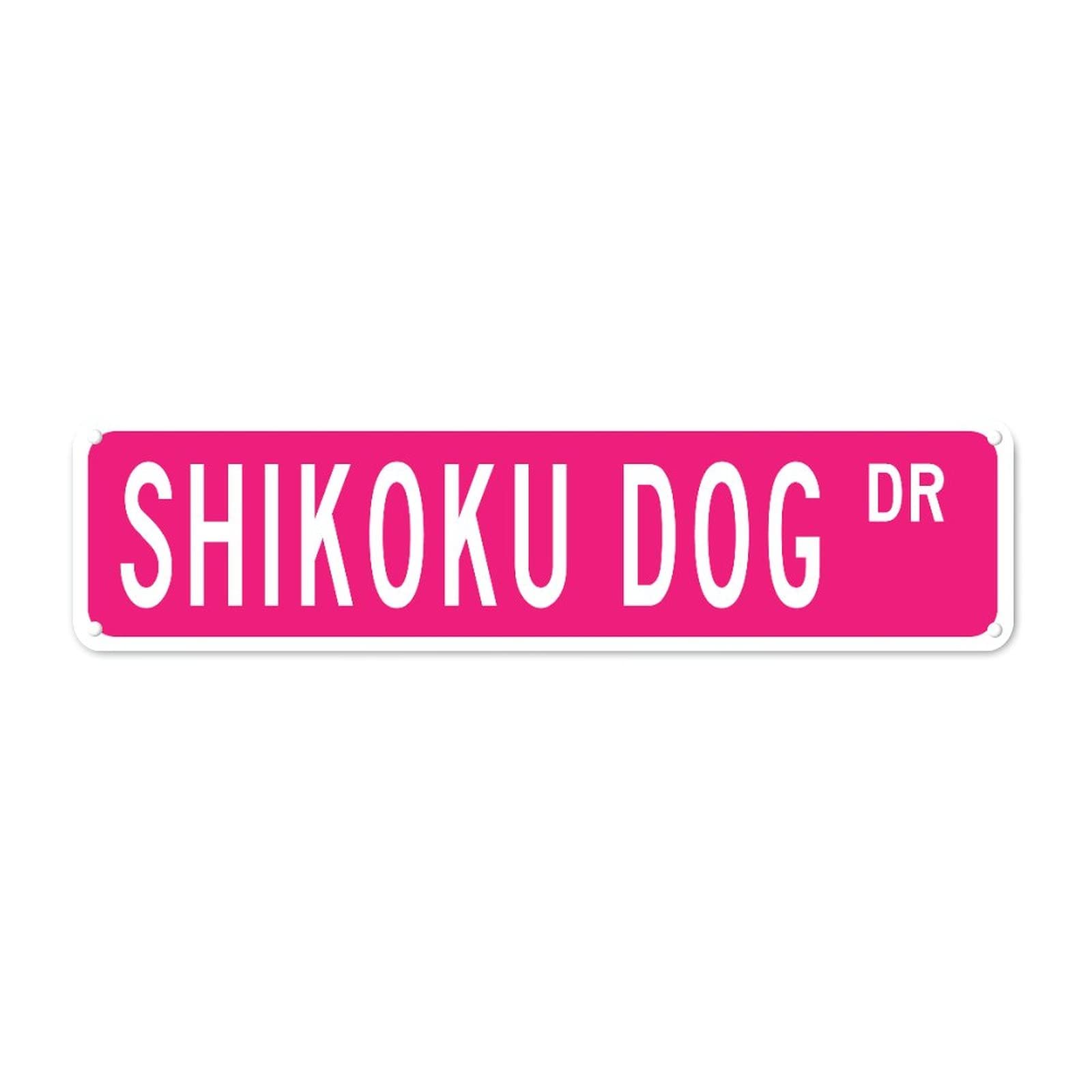 Shikoku Dog DR Retro Tin Signs Aluminum Metal Sign Plaque for Home Bedroom Garden Wall Living Room Pub Club Decor 4x16 Inch