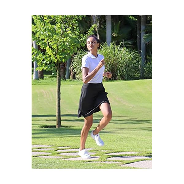 Viodia Women's 20" Knee Length Skorts Skirts Athletic Tennis Golf Skirt for Women Modest Sports Casual Summer Skirt with 5 Pockets Black