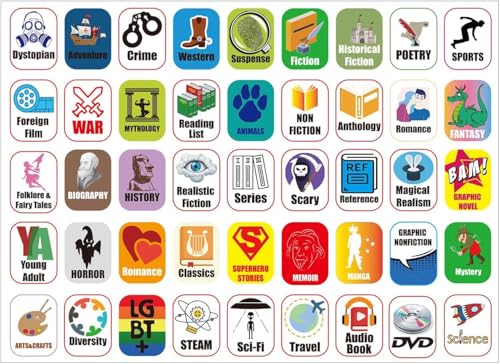 45 Genre Book Spine Labels for Library | Set of 450 Classroom Library Classification Stickers