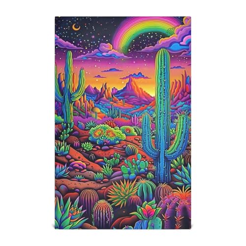 Trapos de secado de platos de cactus con diseño abstracto de 28 x 18 pulgadas para el hogar 2
