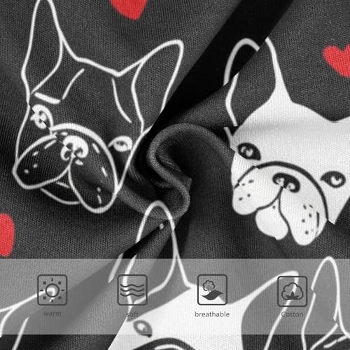 Cotton Toddler Underwear Custom Frenchie Faces Black Panties for Girl Personalized Briefs Girls Undies 2t3