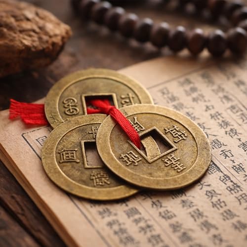 Image of GJ Feng Shui Lucky Coins Set of 3 for Wealth, Money & Business Luck | Vastu Coins for Wallet, Home & Office | Good Luck Charms & Feng Shui Items | 2.5 cm