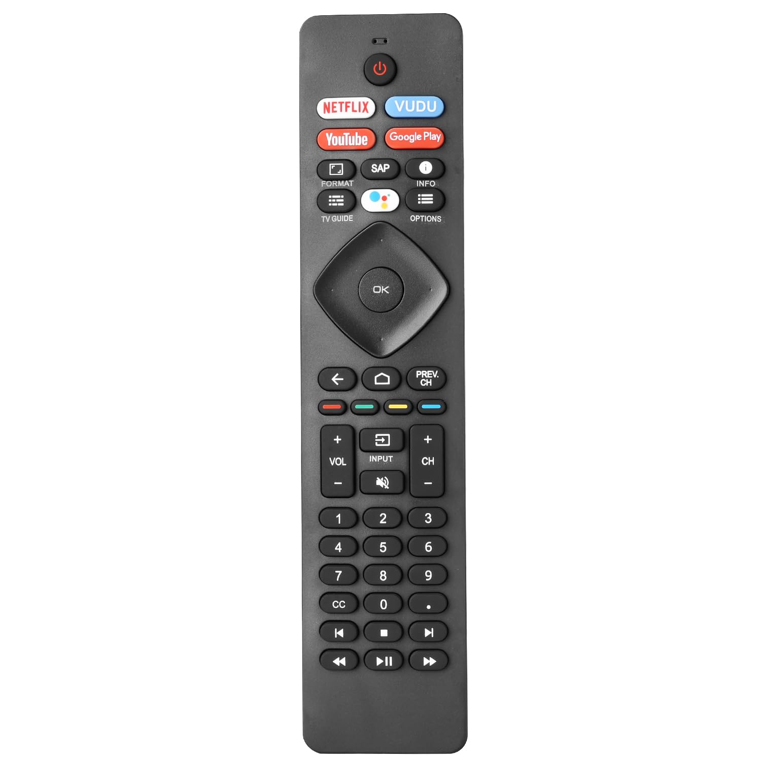 New NH800UP RF402A-V14 IR Remote Control Compatible with Philips Android 4K Ultra HD Smart LED TV Replacement Controller with Netflix Vudu YouTube