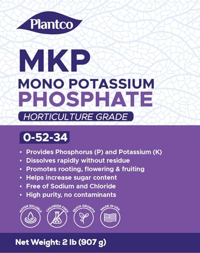 Fertilizante Monopotásico MKP 0-52-34 2 lb Bolsa miniatura 4