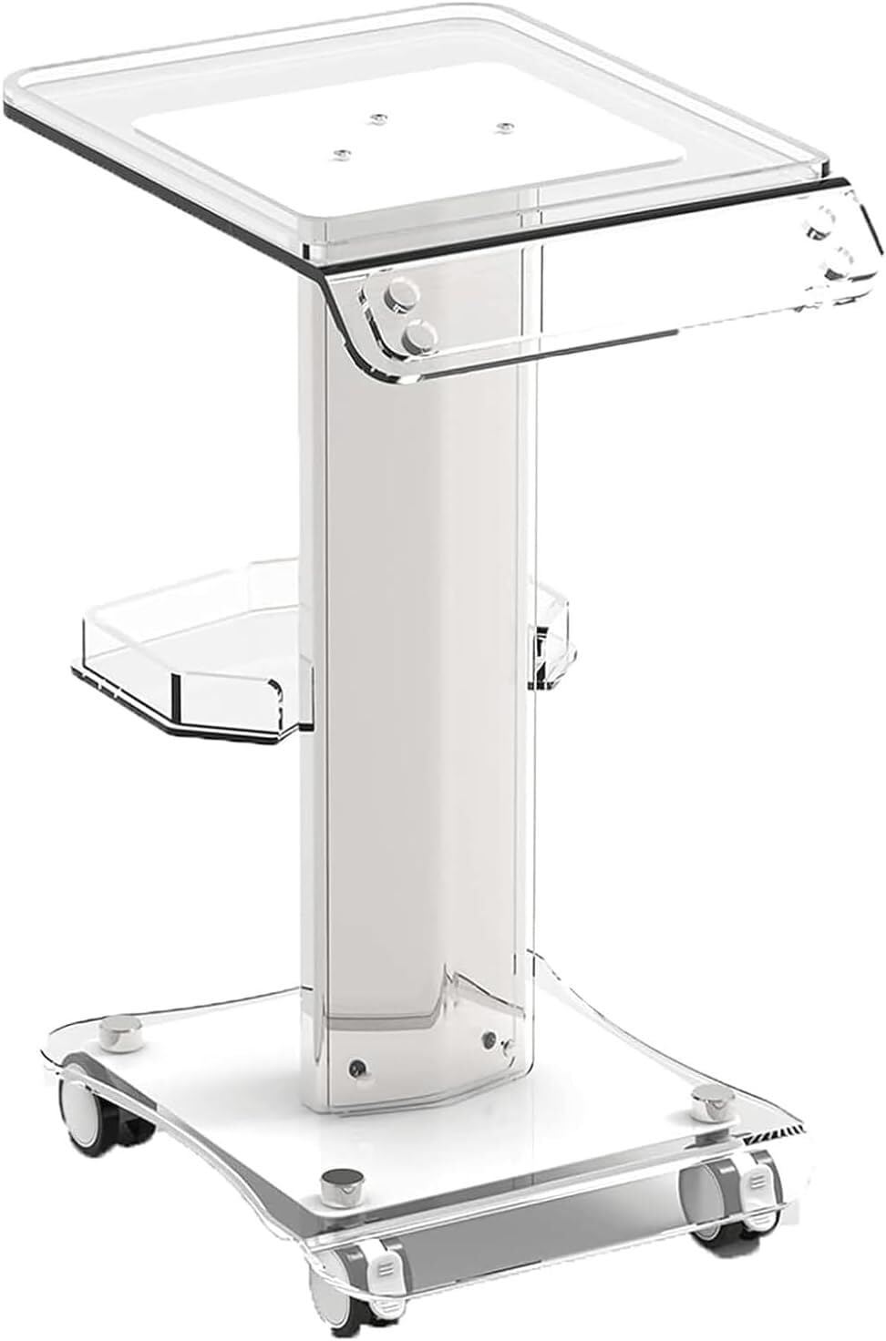VUIKLCty Salon Cart Aluminum Alloy Salon Trolley With Casters Storage Cart Beauty Instrument Trolley Cart For Spa Salon Rolling Cart