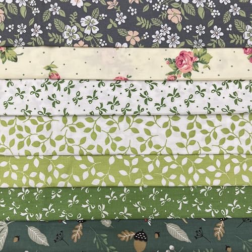 Image of Cotton Fabric DIY Making Supplies Quilting Patchwork Fabric Fat Quarter Bundles DIY for Quilting Cotton Patchwork Cushions (Green Bow, 20 inch x 20 inch)
