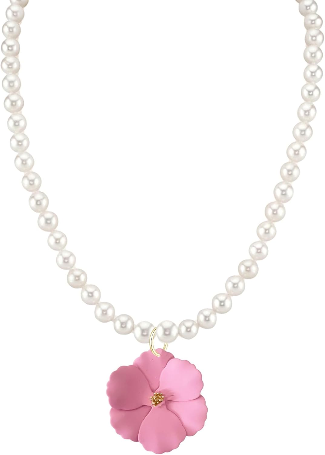 Pearl Choker Necklace for Women Gold Plated Pearl Necklace Handmade Adjustable Jewe...