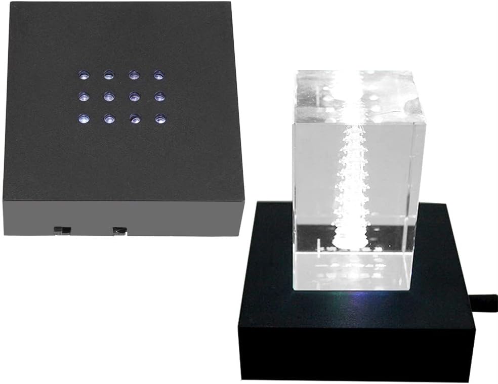 LED Light Stand Base, 12 LED White Light Display Stand for