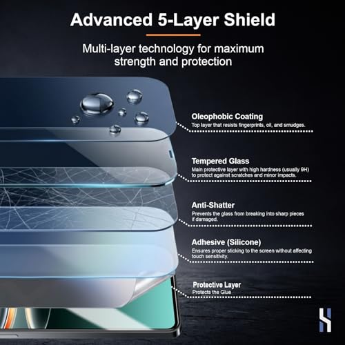 Image of Tempered Glass for iQOO 13 (6.82 Inch) Military Grade 9H Screen Guard, Anti-Scratch, Shatterproof, Edge-to-Edge Full Coverage - Black Border