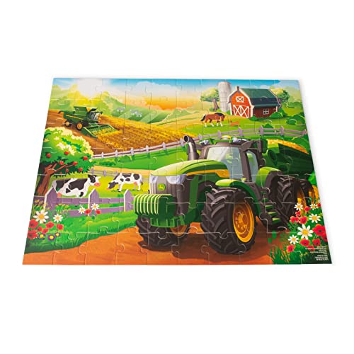 Boîte de Puzzle John Deere 70 pièces pour Enfants. Animaux de la Ferme et Tracteur, Puzzles éducatifs pour Les Enfants de 4 Ans et Plus, Puzzle Familial Relaxant et...