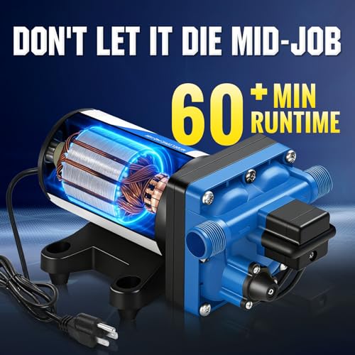 Image of DC HOUSE 110V Camper Water Diaphragm Pump with Power Plug 42-Series 5.5GPM 70PSI High Pressure On Demand Self Priming Water Booster Pump for Kitchen Bathroom RV Garden Hose Rain Barrel Sprinkler