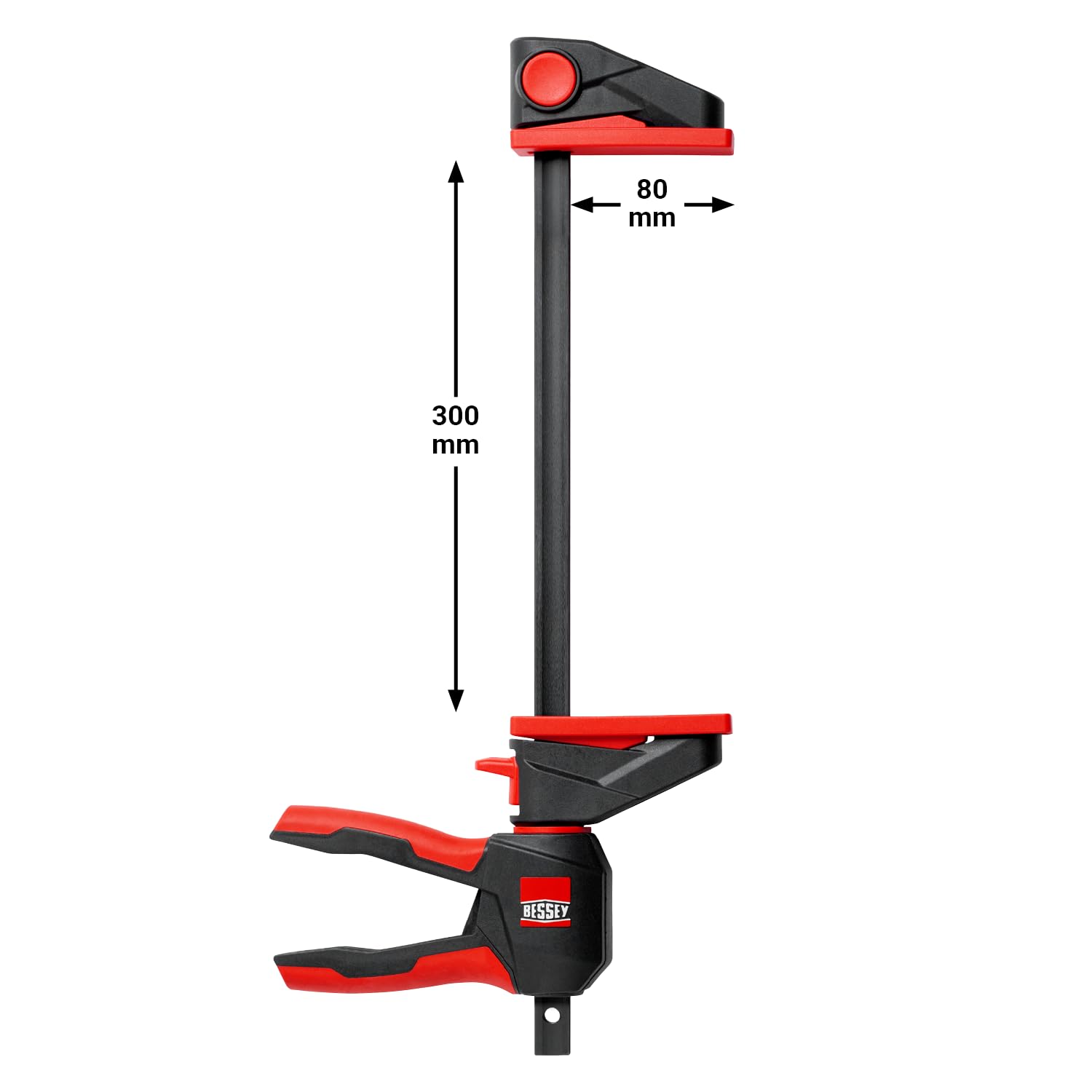 BESSEY Einhandzwingen-SET EZ360M-EZ360-SET, 2x EZ360M-15 und 2x EZ360-30, innovativer 360° Dreh-Mechanismus ermöglicht das Platzieren der Griffeinheit rund um die Schiene